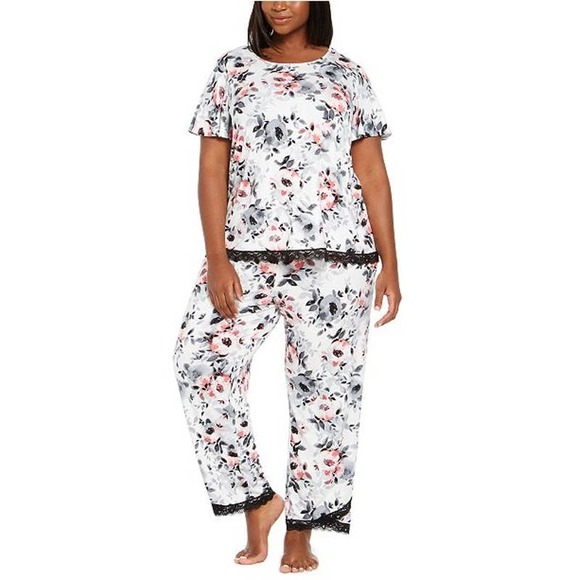 Charter Club Other - Charter Club Lace-Trim Pajama Set 1X Faded Floral